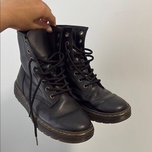 Dr. Martens Black Leather Combat Boots